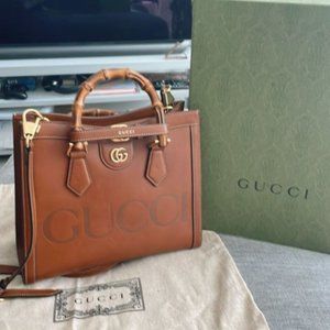 *NEW **Authentic** Gucci Embossed Leather Diana Tote Bag - (redo!)